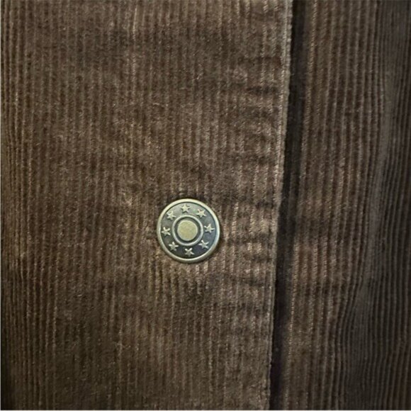 Y2K Barn Trucker Brown Corduroy Jacket with Black Faux Fur Collar Size XL - Picture 9 of 12
